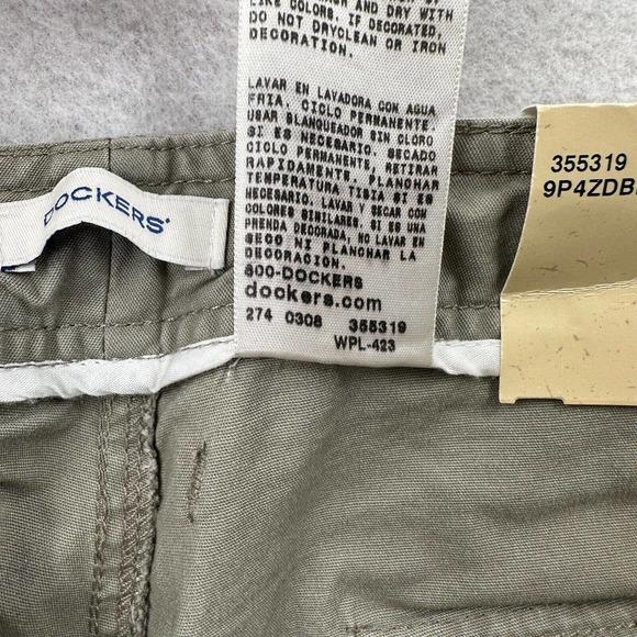 NWT Dockers Drawstring Capri Cargo Pants Womens 14 Olive Green‎ Khaki - Picture 9 of 15